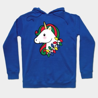 Christmas Unicorn With Lights Hoodie